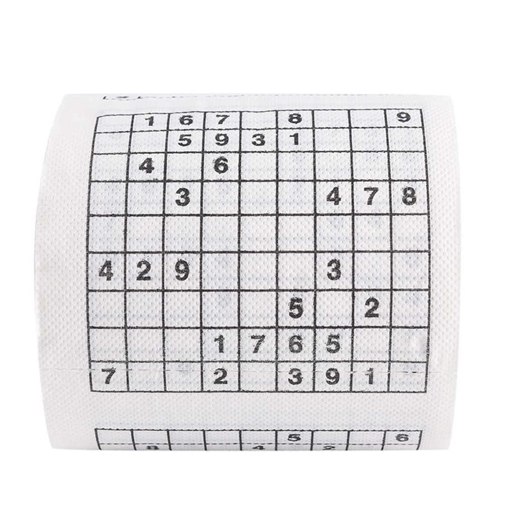 Cuộn giấy vệ sinh 2 lớp mềm in số Sudoku vui nhộn mới lạ phù hợp sử dụng phòng tắm nhà vệ sinh