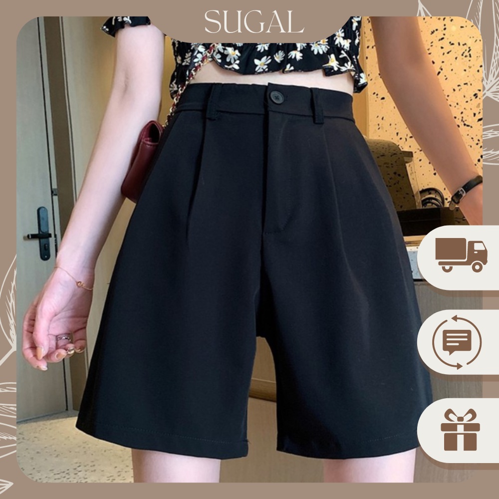 [Kèm Video SP] Quần Short Nữ Cao Cấp Cạp Cao Phối Cúc Kiểu Dáng Hiện Đại Năng Động Thời Trang Sugal SHORT NU 003V1