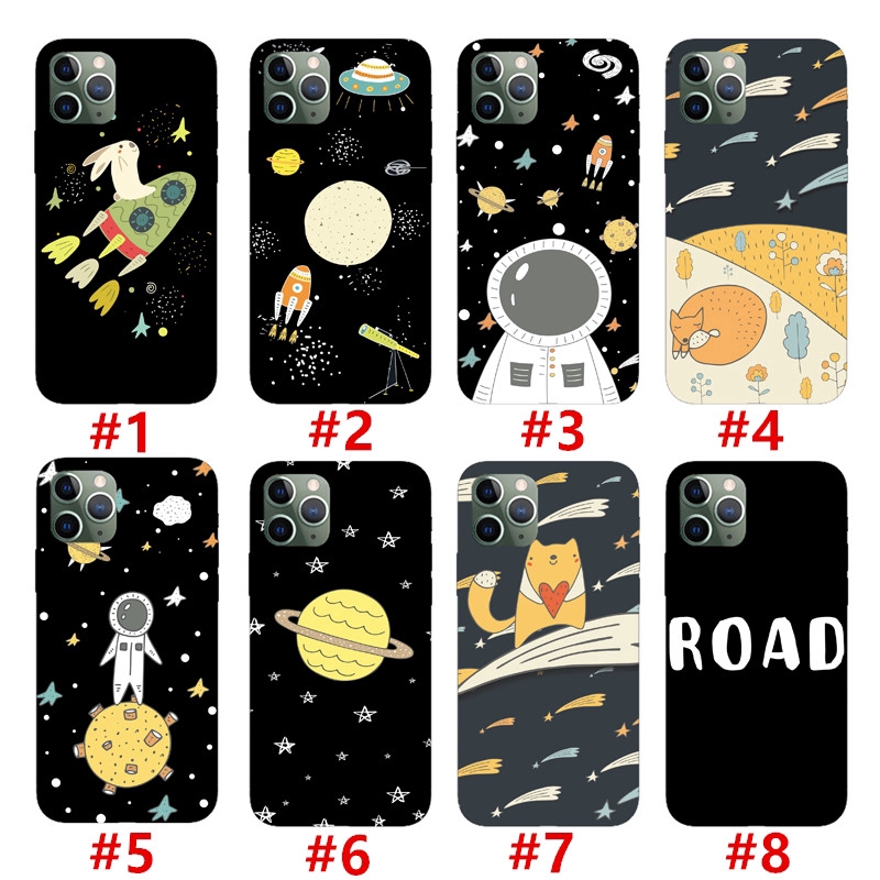 【Ready Stock】iPhone 5 SE 5S 6 6S 7 8 Plus X XS Silicone Soft TPU Case Cartoon Space Astronaut Back Cover Shockproof Casing