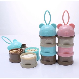 Hộp chia sữa / đồ ăn 3 ngăn có quai cho bé