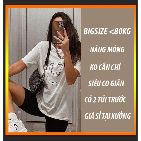 [CHUYÊN SỈ] Quần Legging BIGSIZE Dáng Đùi Lửng Nâng Mông Siêu Co Giãn Chất Bền Đẹp Có Túi Trước Đủ Size Đến 80kg