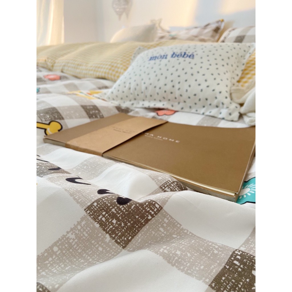 [ RẺ VÔ ĐỊCH ] Bộ chăn ga Cotton Poly carp họa tiết mèo nâu - Hàng nhập khẩu ( Ảnh thật do shop tự chụp )