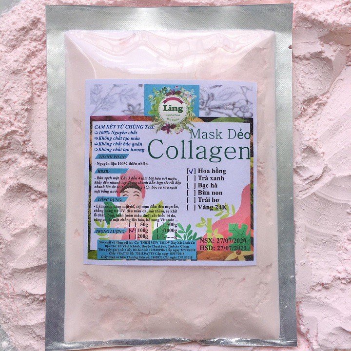 Mask dẻo Collagen Hoa Hồng 200g