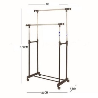 Giàn phơi inox đôi lắp ráp 2 tầng di động, Kệ để giày dép phơi quần áo thông minh - Sào phơi đồ 2 tầng inox