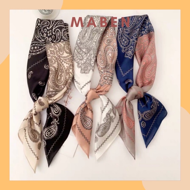 Khăn turban lụa vuông size 70x70cm - Maben