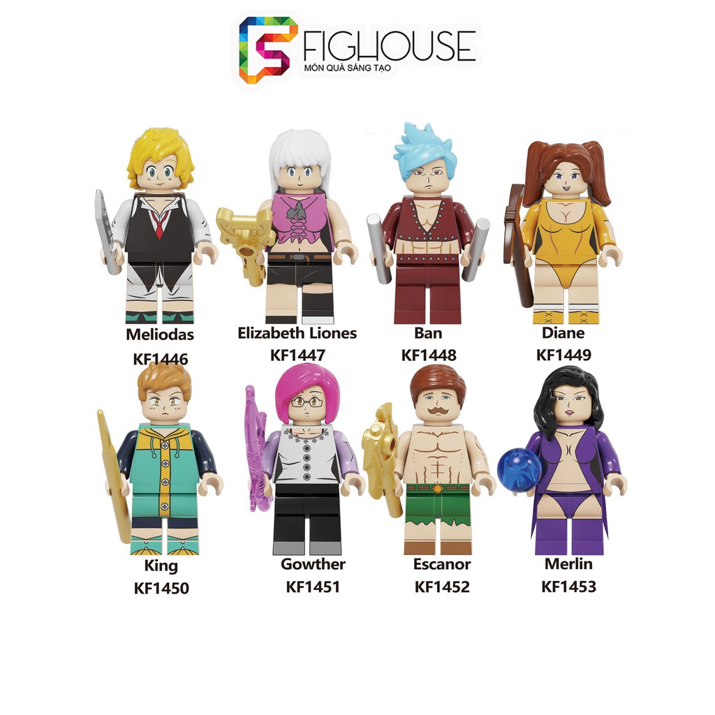 Xếp Hình Minifigures Các Nhân Vật The Seven Deadly Sins - Đồ Chơi Lắp Ráp non-lego Logo KF6129 [C9]