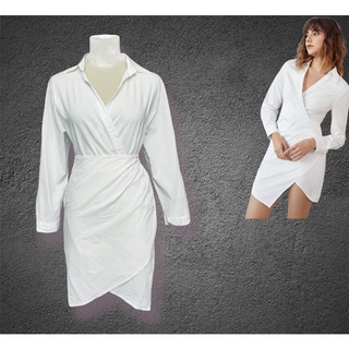 Đầm Sơmi đắp tà độc đáo Free size