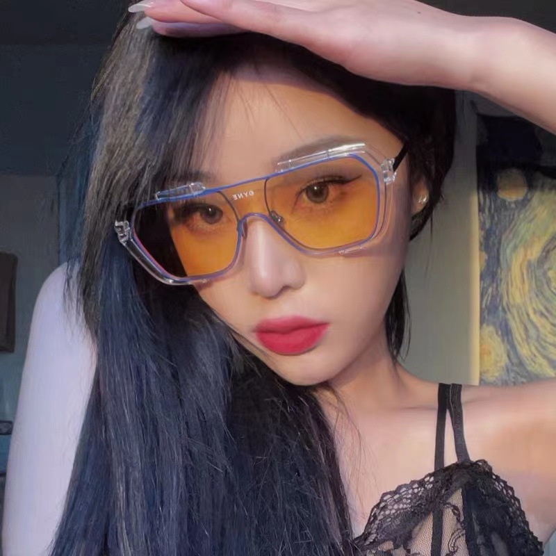 (AIMURUSI) COD Kính Râm Chụp Ảnh Đường Phố Chống Tia UV Màu Đỏ Cỡ Lớn Phong Cách Đường Phố Retro Thời Trang Cho Nam Và Nữ
