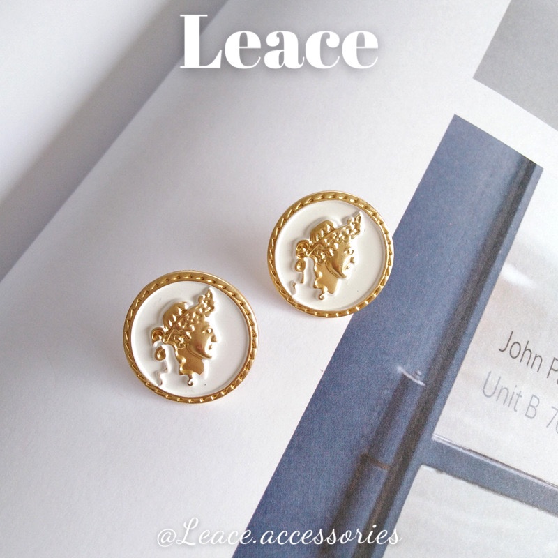 Bông tai khuyên tai nút tròn phong cách Hoàng Gia ER016,017 Leace.accessories