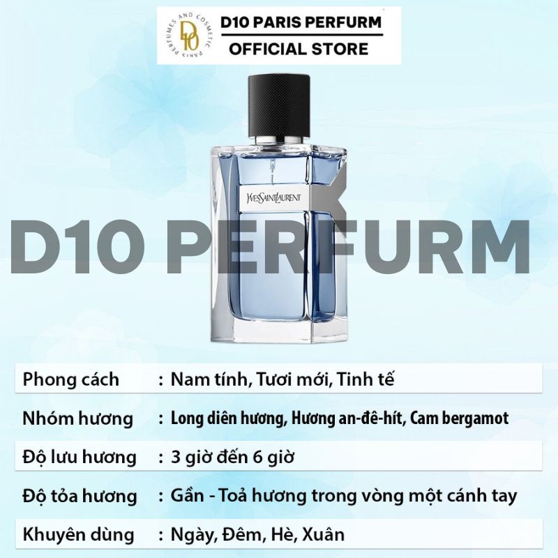 Nước hoa nam YSL Y  lưu hương lâu phong cách nam tính hấp dẫn.