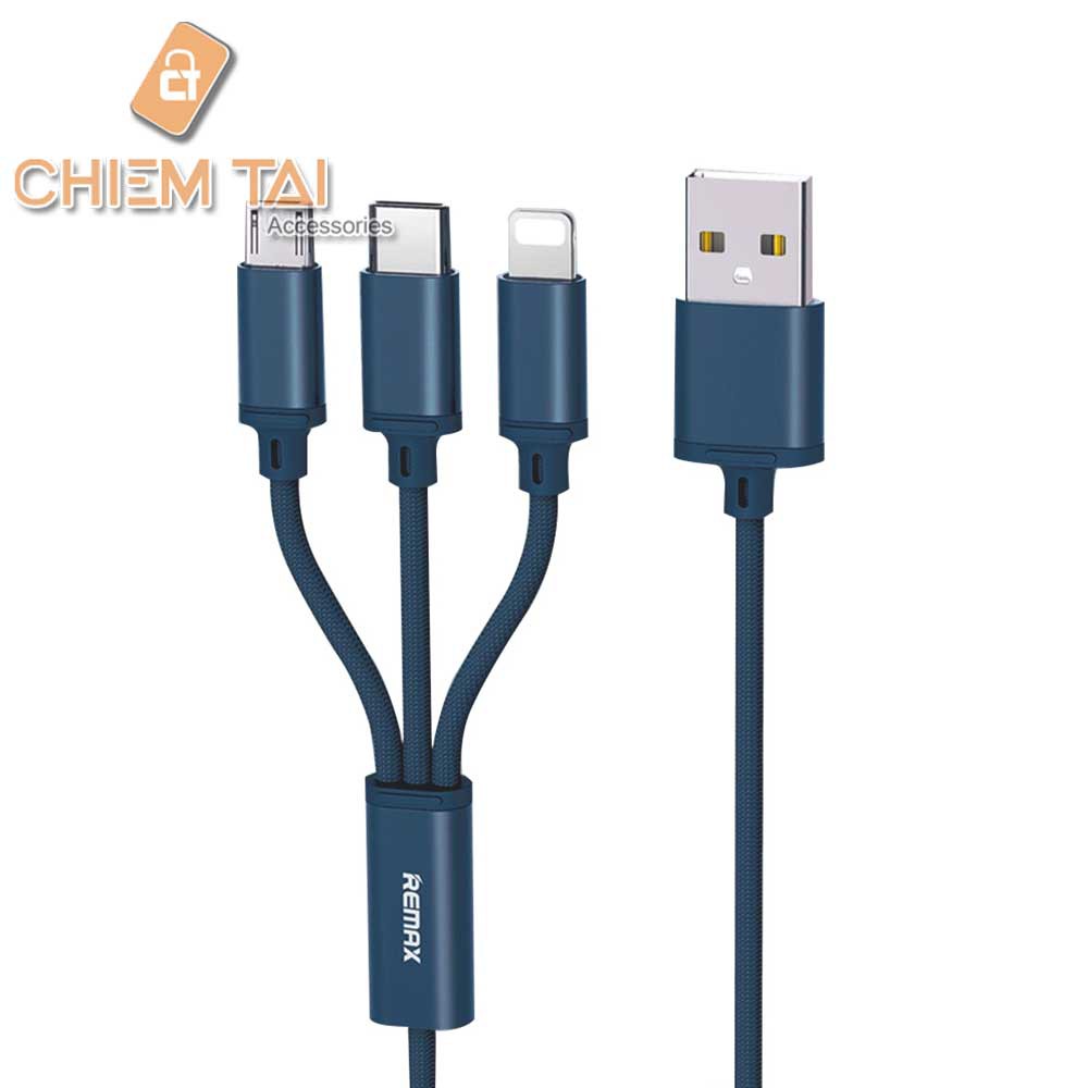 Cáp 3 trong 1 Remax RC-131TH (Lightning-Micro USB-Type C)