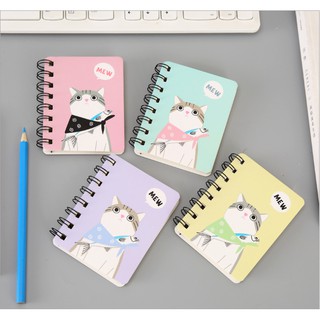 [Free Ship Đơn 50k ] Sổ tay cute mini lò xo ghi chép kế hoạch, công thức, từ vựng họa tiết mèo đáng yêu