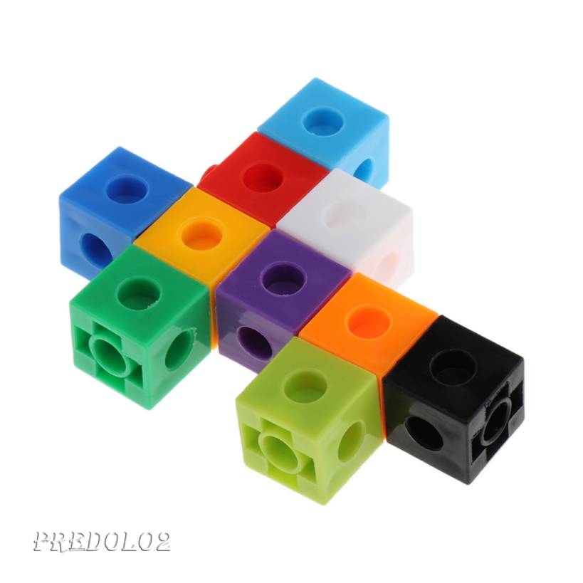 Bộ 100 Khối Nhựa Học Toán 10 Màu Predolo2