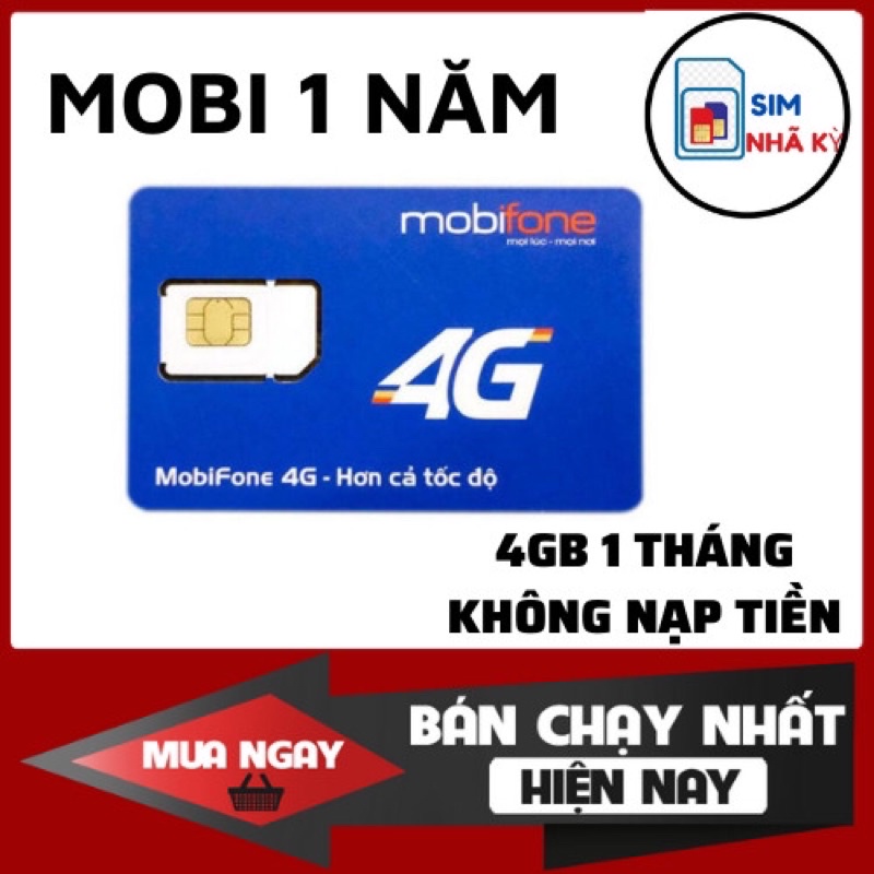Sim 4G Mobifone miễn phí trọn gói 12 tháng 48gb