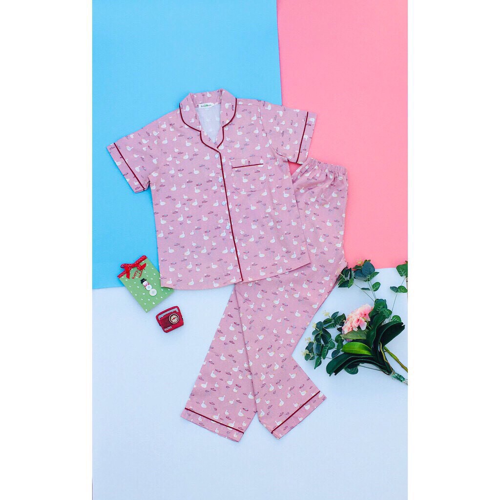 [MÃ THƯƠNG HIỆU YÊU THÍCH Voucher giảm 10%] Đồ Bộ Pyjama Cotton mát mẻ Bé Gái BabyBean  (35kg-55kg)