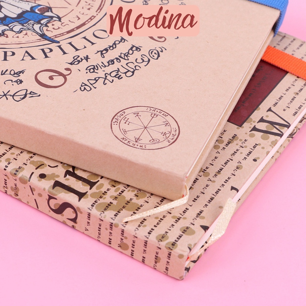 Sổ tay vintage a5 bìa cứng MODINA, sổ kraft làm nhật ký, kế hoạch làm việc