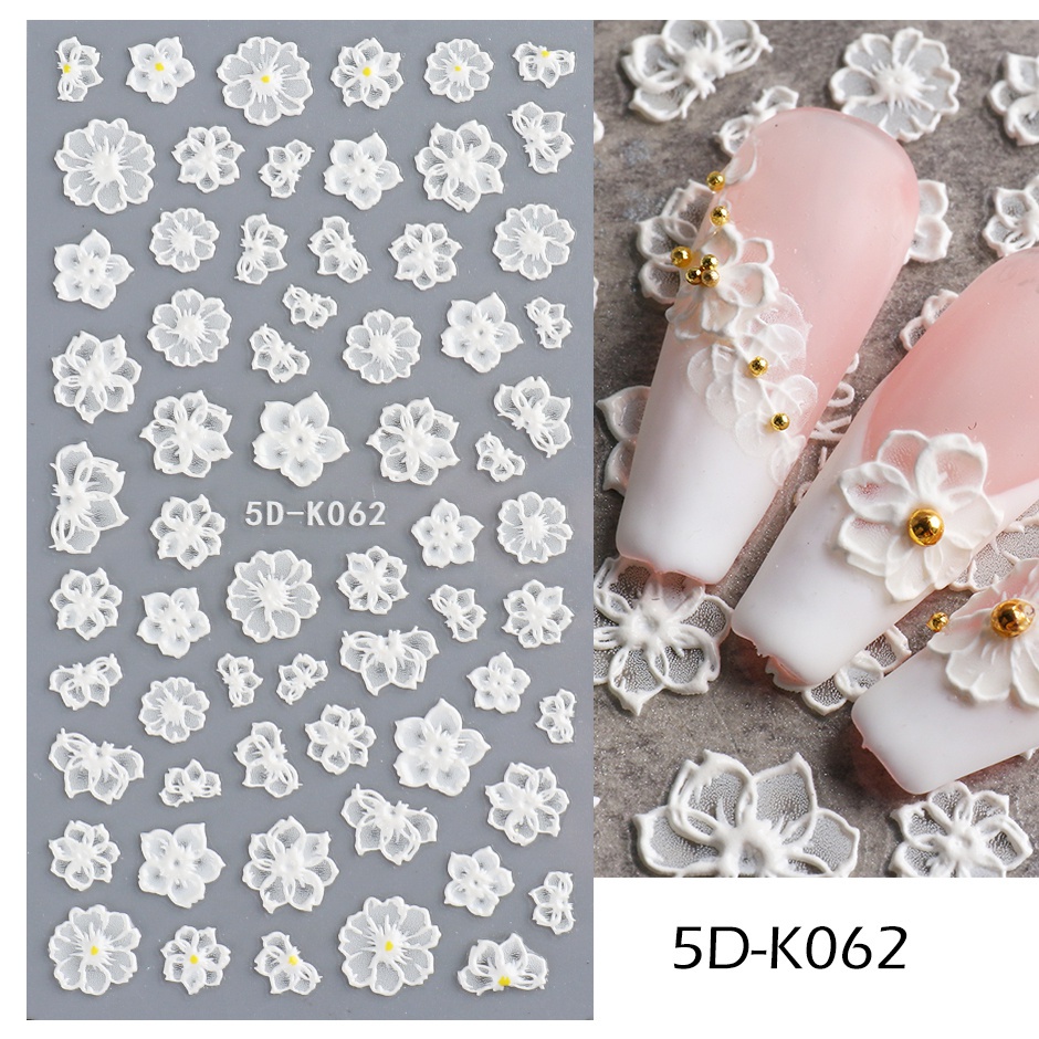 Miếng Dán Trang Trí Móng Tay 5D Acrylic Mạ Vàng Lá GL5D-K171