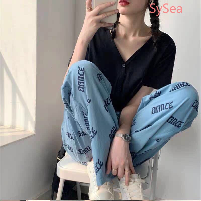 [Code CBS1403B 10% refund up to 30K single coin 200K] Women's Wide-Length Long Pants Fashion Printed