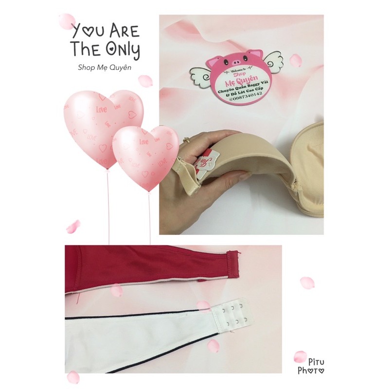 Áo lót quả trơn có gọng mút nâng dày 4cm phối viền cực Tây