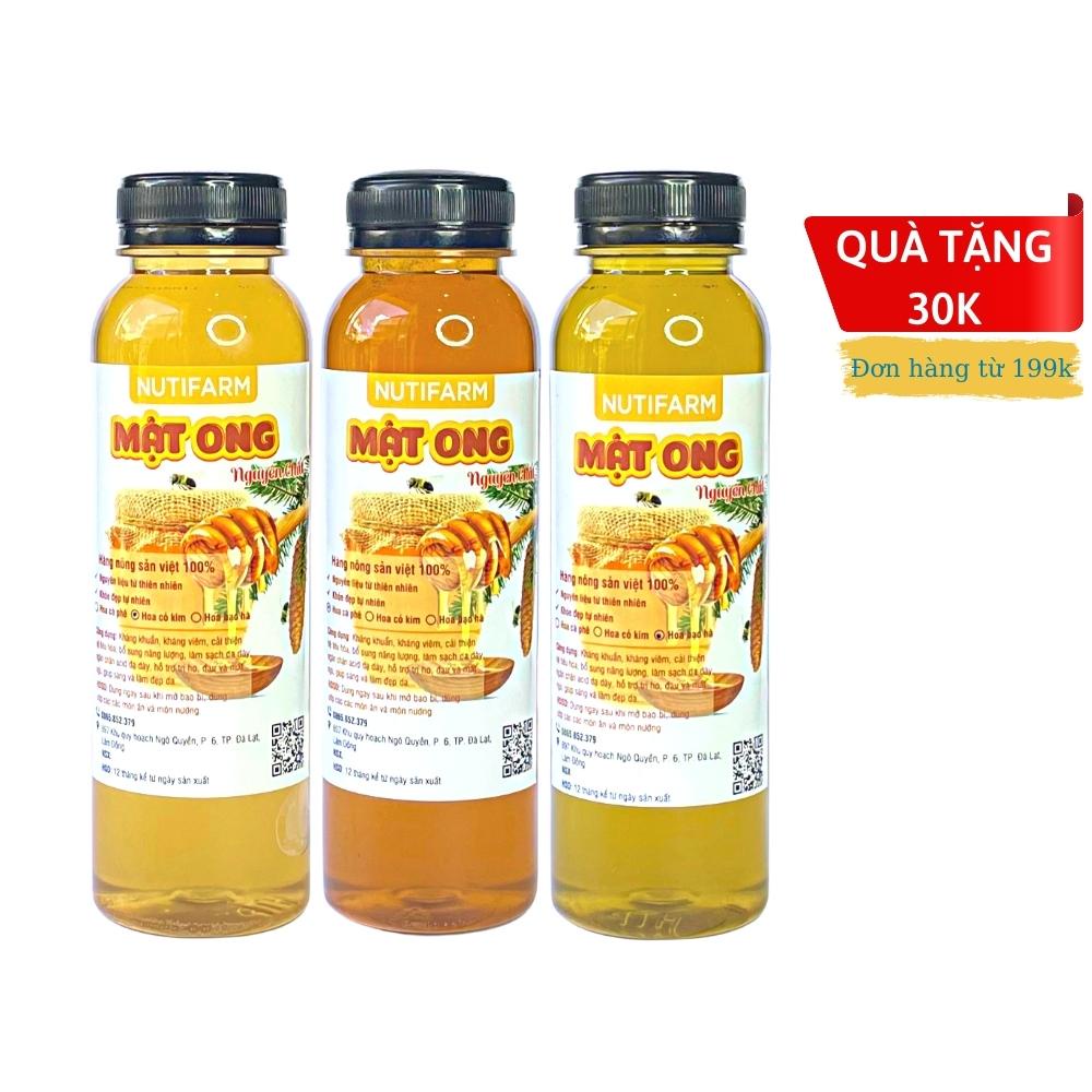 Mật ong nguyên chất NutiFarm 500gr hoa cà phê, hoa bạc hà, hoa cỏ kim