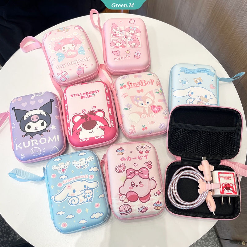 Túi Đựng Dây Cáp Sạc / Tai Nghe Họa Tiết Hoạt Hình Sanrio Cinnamoroll Mymelody Dễ Thương
