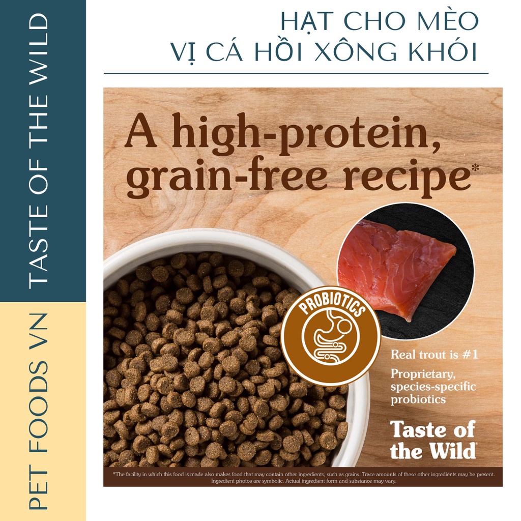 Hạt cho mèo TASTE OF THE WILD Canyon River 2kg vị Cá Hồi Vân &amp; Cá Hồi Xông Khói