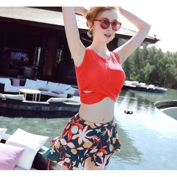 (HÀNG SẴN) BIKINI HOA SET 3 ( ÁO- QUẦN- VÁY) | BigBuy360 - bigbuy360.vn