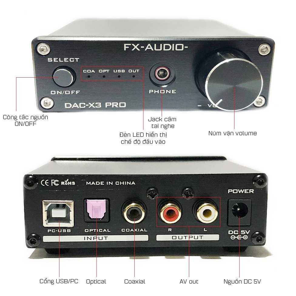 [Mã ELHACE giảm 4% đơn 300K] Bộ Giải Mã Âm Thanh DAC FX-Audio X3 Pro - Hàng Chính Hãng