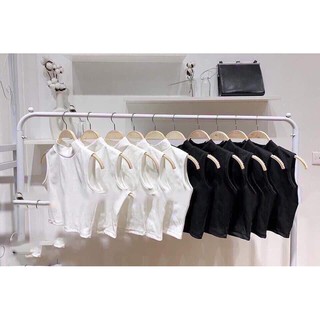 Áo Croptop Nữ Cổ Cao Không Tay Form Ôm Chất Len Tăm - Áo Ba Lỗ Nữ Cổ Lọ Co Giãn CR09 CinZy SG