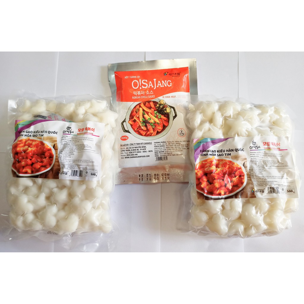 1kg bánh gạo hoa sao tim kèm gói sốt tương cay 200g cực ngon
