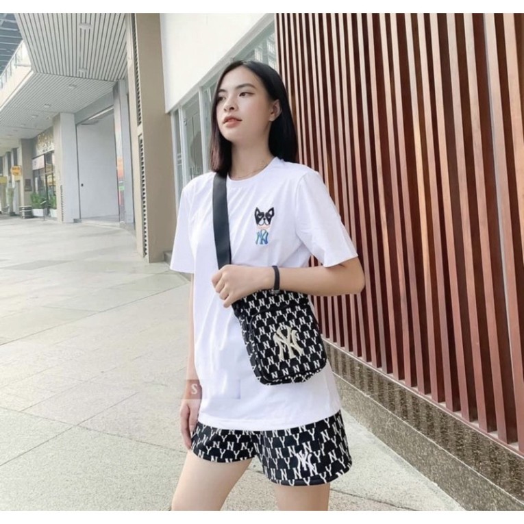 Đồ bộ nữ bộ thêu cún quần chữ Y chất cotton 4 chiều mềm đẹp co giãn tôt mặc nhà thoải mái thời trang