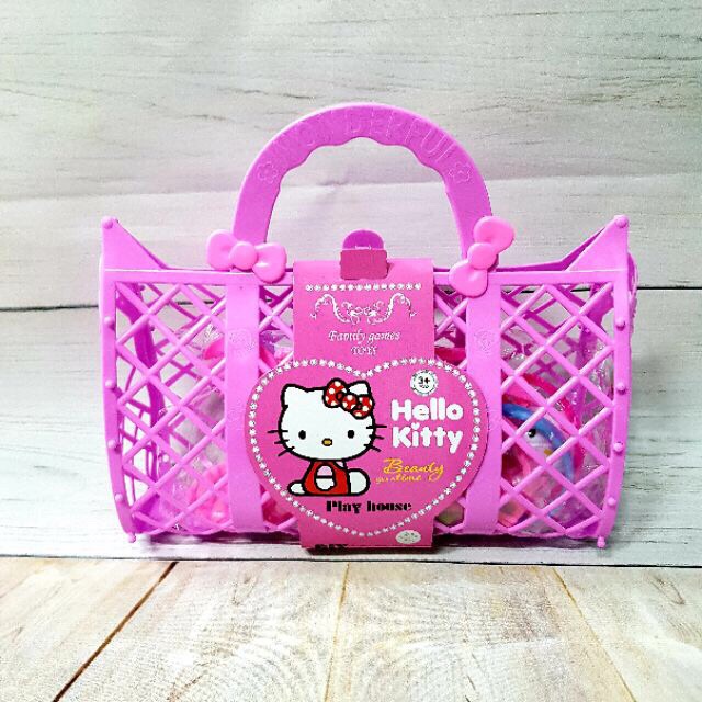 Túi Xách Đồ Chơi Hello Kitty Trang Điểm Làm Đẹp & Cắt Hoa Quả Dễ Thương Cho Bé Gái