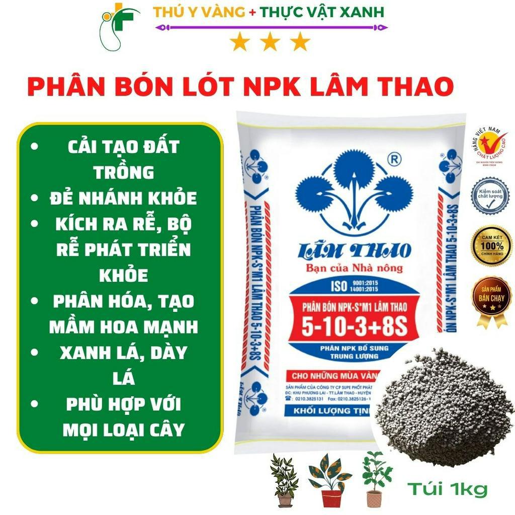 Phân lân bón lót NPK Lâm Thao 5-10-3+8S dạng viên thúc đẻ nhánh dùng cho rau màu, cây ăn trái, cây cảnh