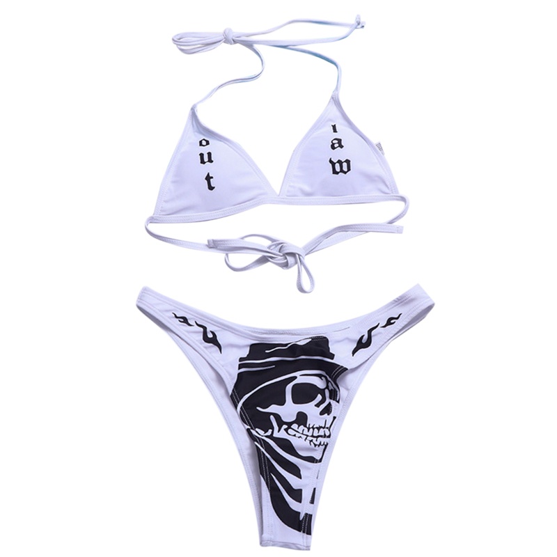Bộ Bikini 2 Mảnh In Chữ Thời Trang Quyến Rũ Cho Nữ