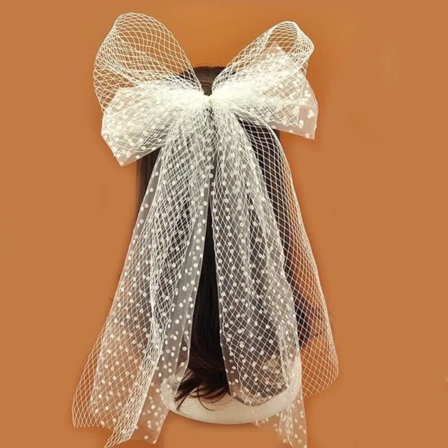 Nơ lưới mix chấm bi chụp mẫu cực xinh