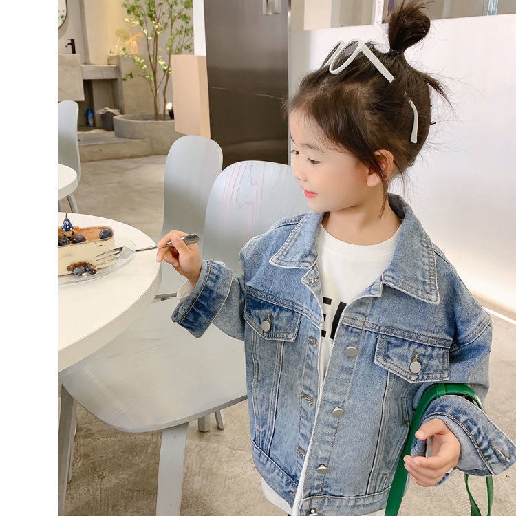 Áo Khoác Denim Thời Trang Mùa Xuân Hàn Quốc Mới Dành Cho Bé Gái 2022