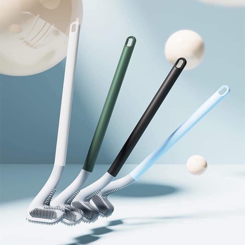 Cọ bồn cầu Cọ toilet silicon chữ L mẫu mới cao cấp TẶNG kèm móc dán treo