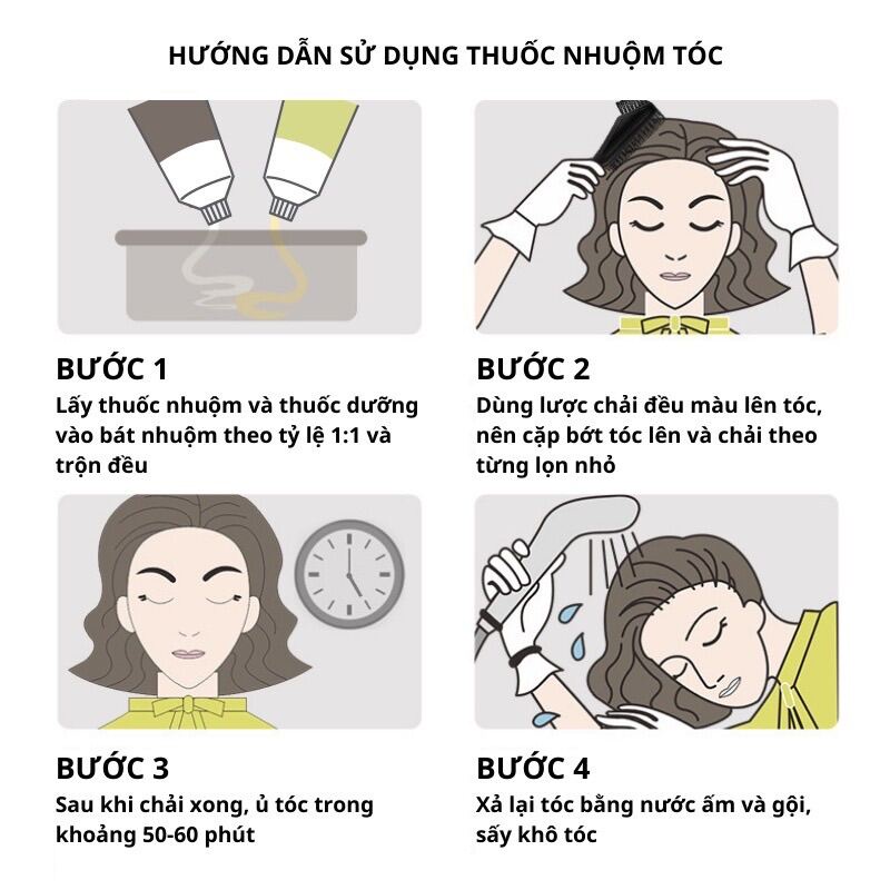 Nhuộm Tóc Màu NÂU SOCOLA - NÂU CHOCOLATE tặng oxi và Gang tay