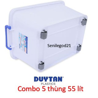 combo 5 cái Thùng Nhựa Duy Tân Có Bánh Xe 55 Lít TIỆN DỤNG