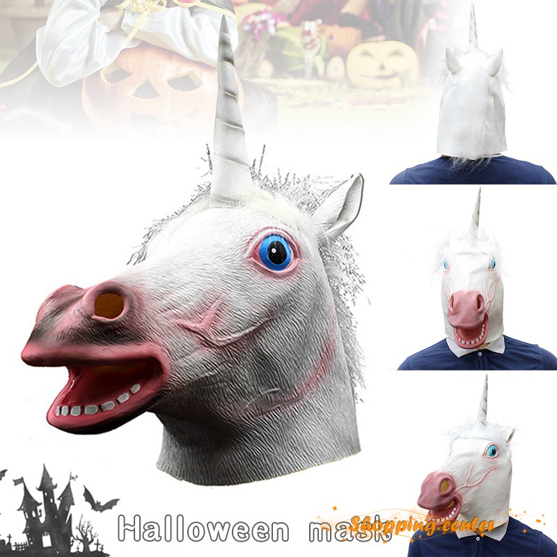 Mặt nạ đầu ngựa bằng cao su hoá trang halloween