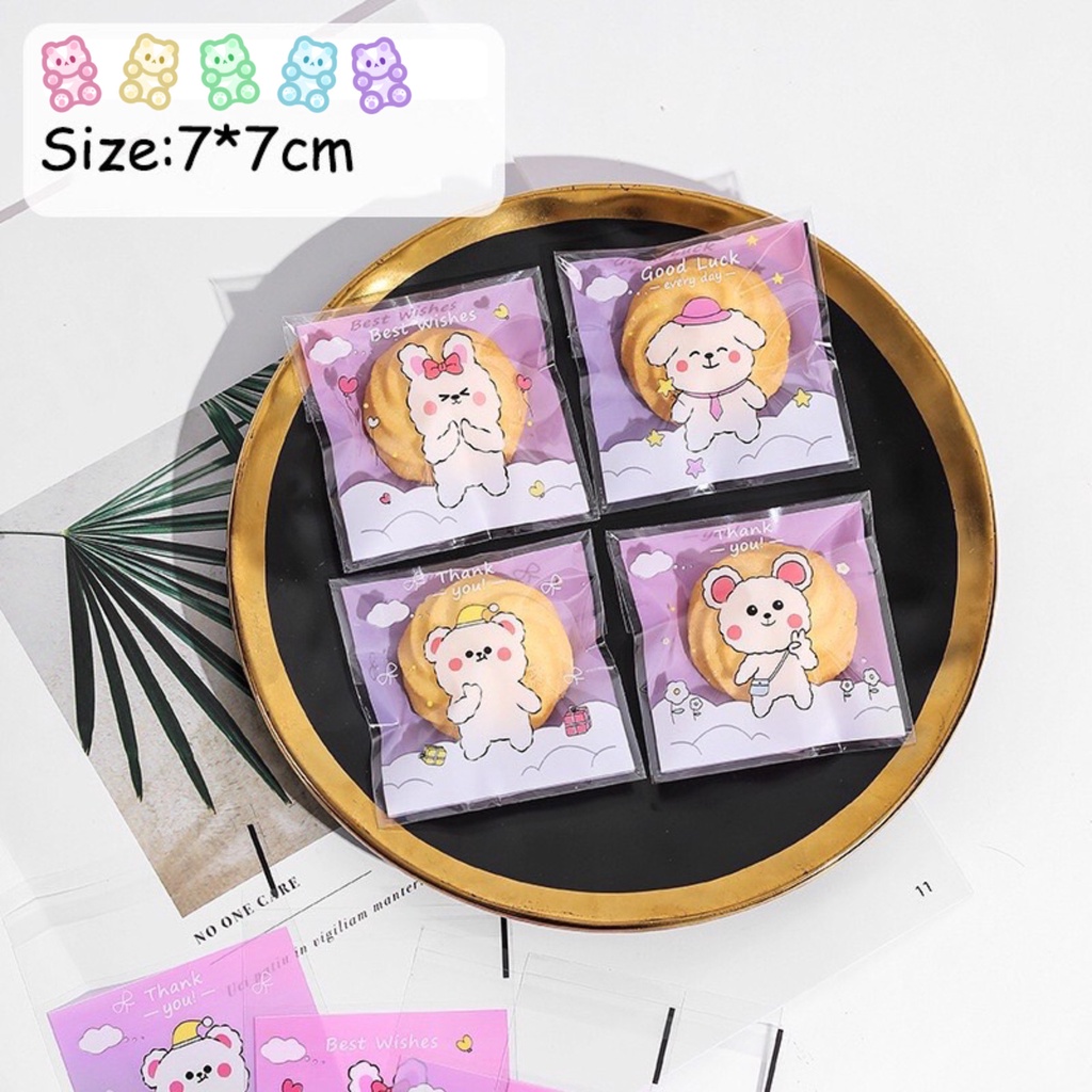 Túi Opp Dán Miệng Mini Size 7*7+3cm - Túi Bóng Kính Đựng Trà/ Bánh Kẹo/ Phụ Kiện Size Nhỏ Hoạ Tiết Xinh Xắn