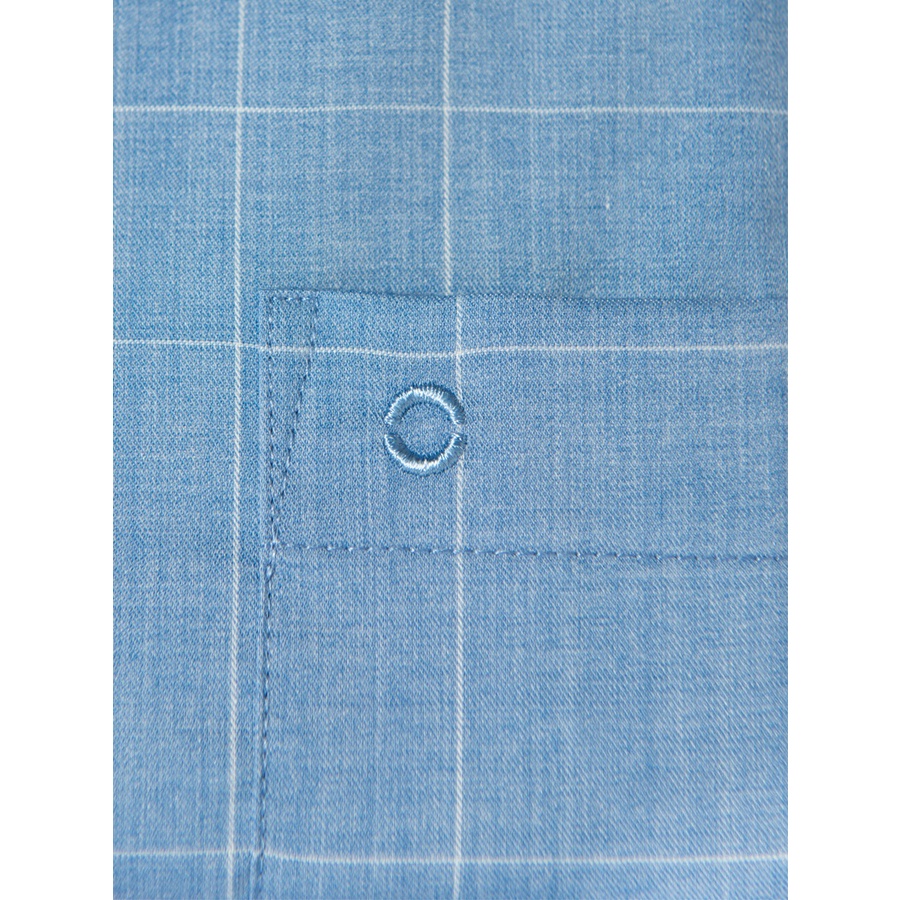 Áo Sơ Mi Nam Dài Tay OWEN AR220835DT Somi Công Sở Vải Sợi Tre Cao Cấp Kẻ caro xanh trắng Dáng Regular Fit Tà Lượn Có Túi