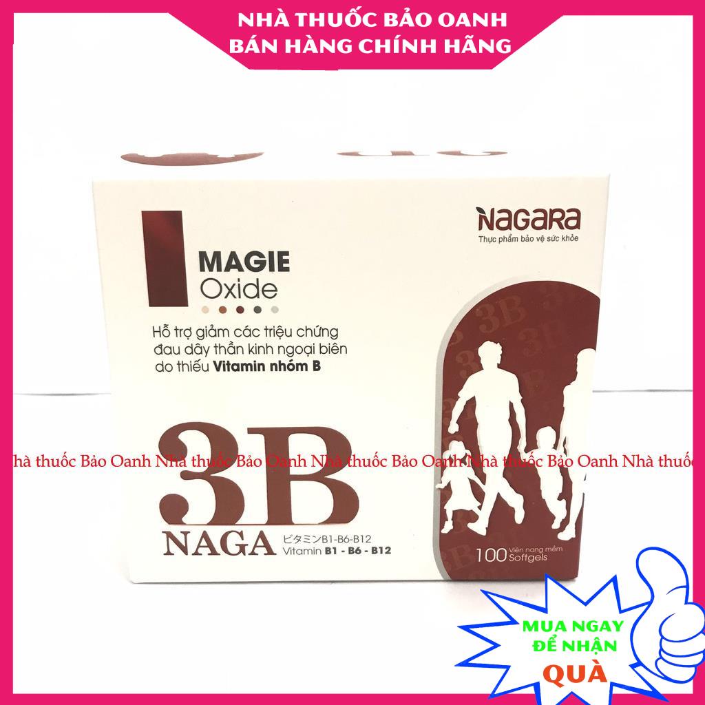 Vitamin 3B Naga Giúp bổ sung và dự phòng thiếu hụt vitamin B1, B6, B12 cho cơ thể hộp 100 viên