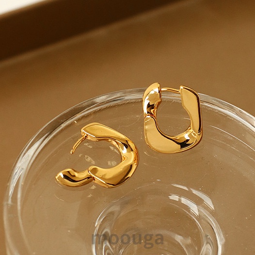 Nhẫn Kim Loại Bóng Đơn Giản Tinh Tế Phong Cách Cơ Bản Niche Moouga / ins