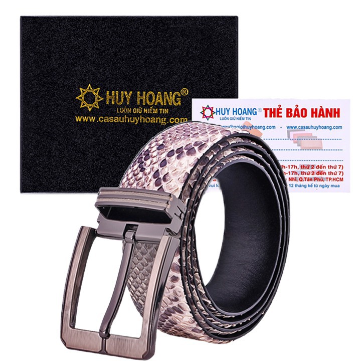Thắt lưng nam da trăn bản lớn đầu kim màu trắng XH4320
