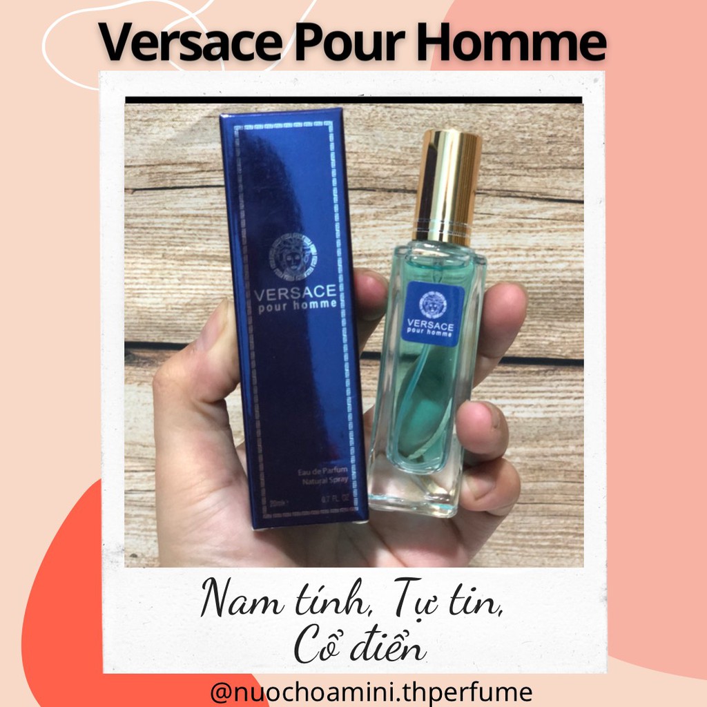 Nước hoa mini nam Vers.ace Pour Homme 20ml, Nước hoa chiết cho nam nam tính mạnh mẽ và cuốn hút