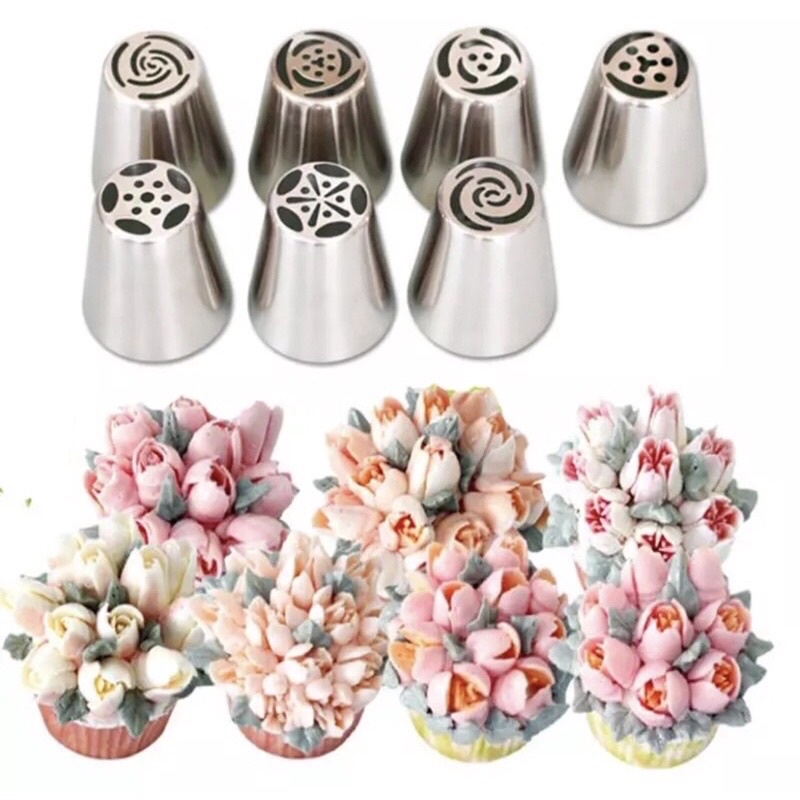 ĐUÔI BẮT BÔNG KEM HOA TULIP 3D SỐ 5, HOA HỒNG