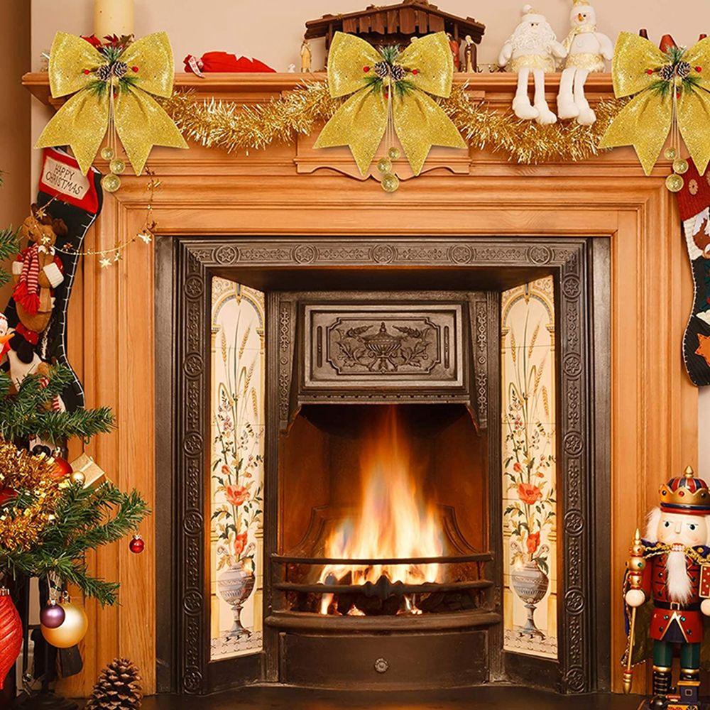 Nơ Trang Trí Giáng Sinh / Năm Mới Màu Đỏ Cỡ Lớn