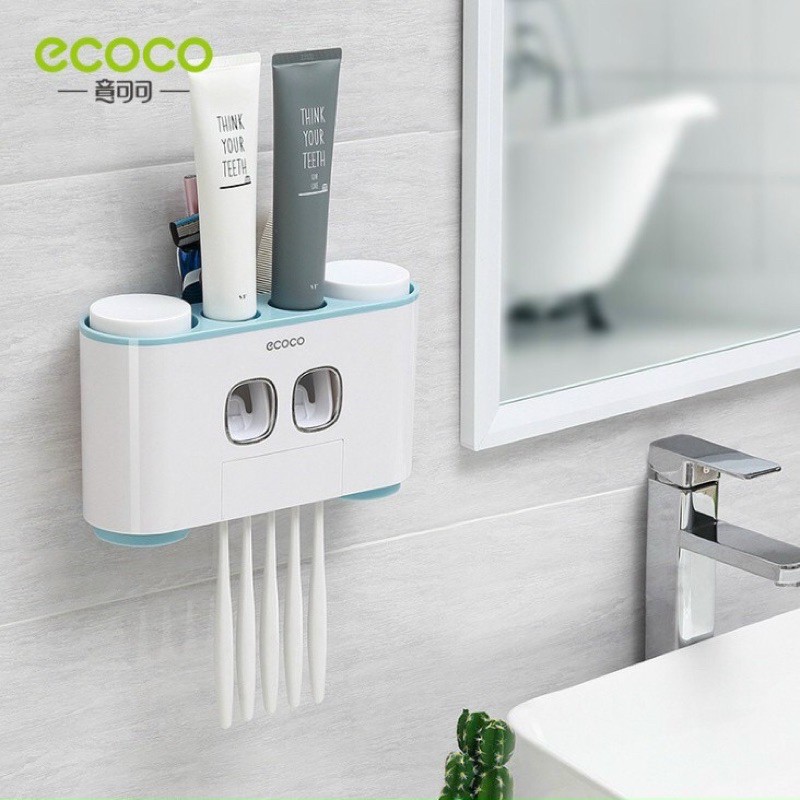 Hộp đựng bàn chải và lấy kem đánh răng tự động Ecoco cao cấp treo tường tiện dụng