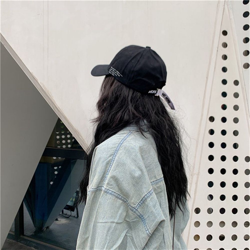 Mũ lưỡi trai unisex bằng cotton thêu chữ phong cách Hàn Quốc